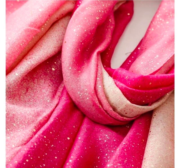 Viscose Polyester Scarf with Shimmer Accents