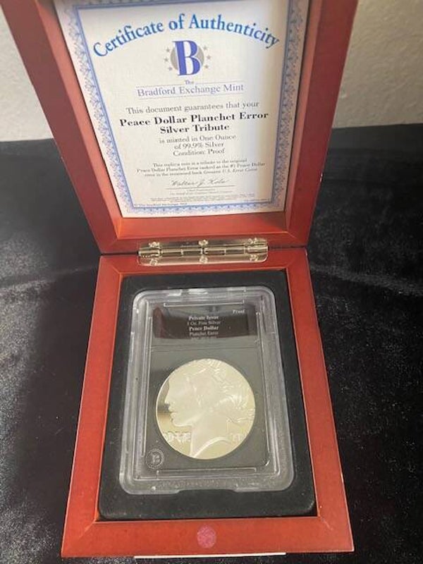 Rare Peace Dollar Planchet Error – .999 Fine Silver Strike on Wrong Planchet