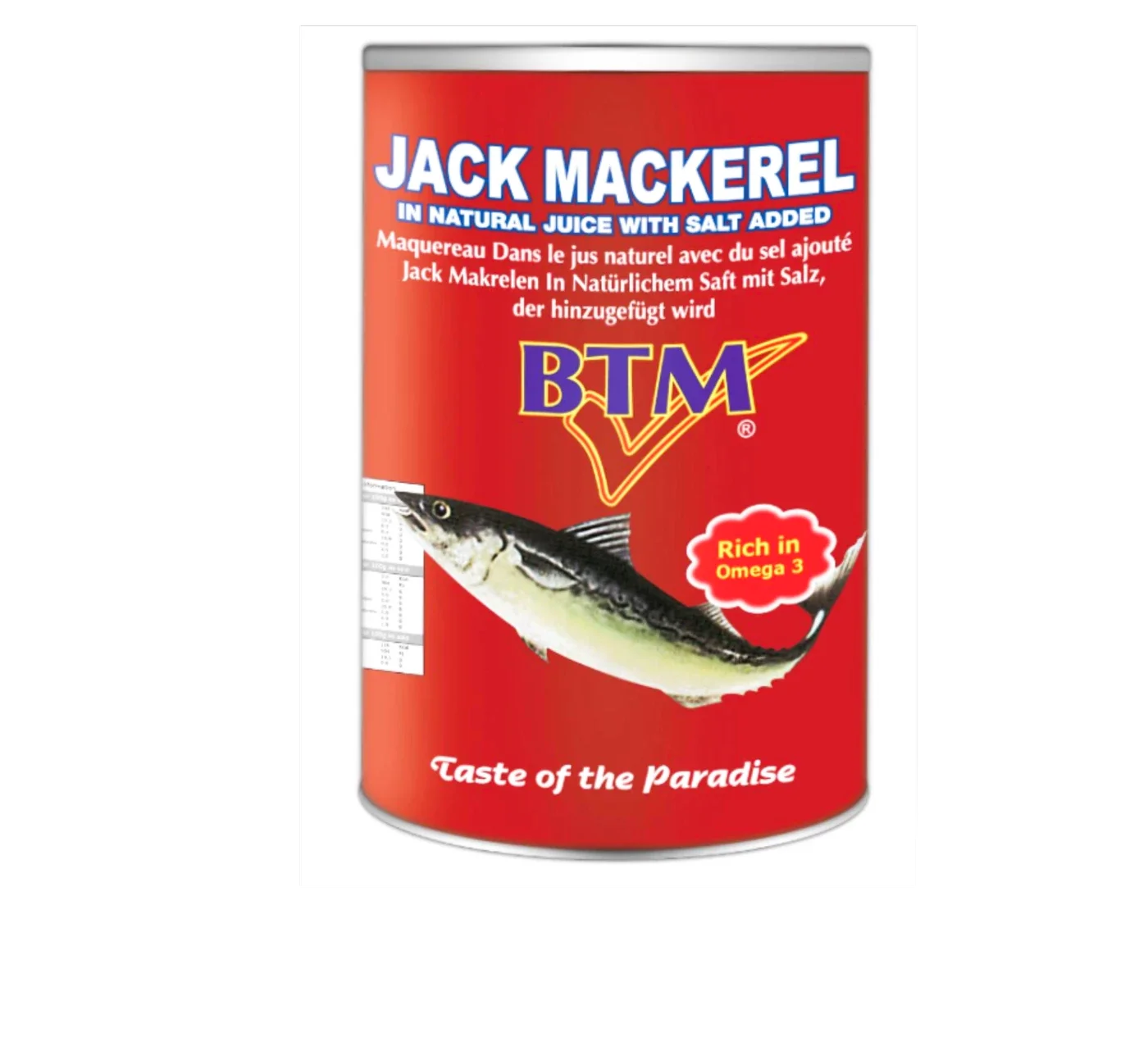 BTM Jack Mackerel Tin 425gm