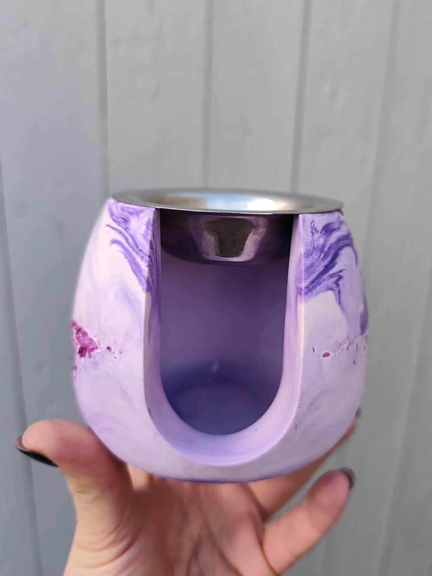 Brûle-parfum marbré à paillettes ✨