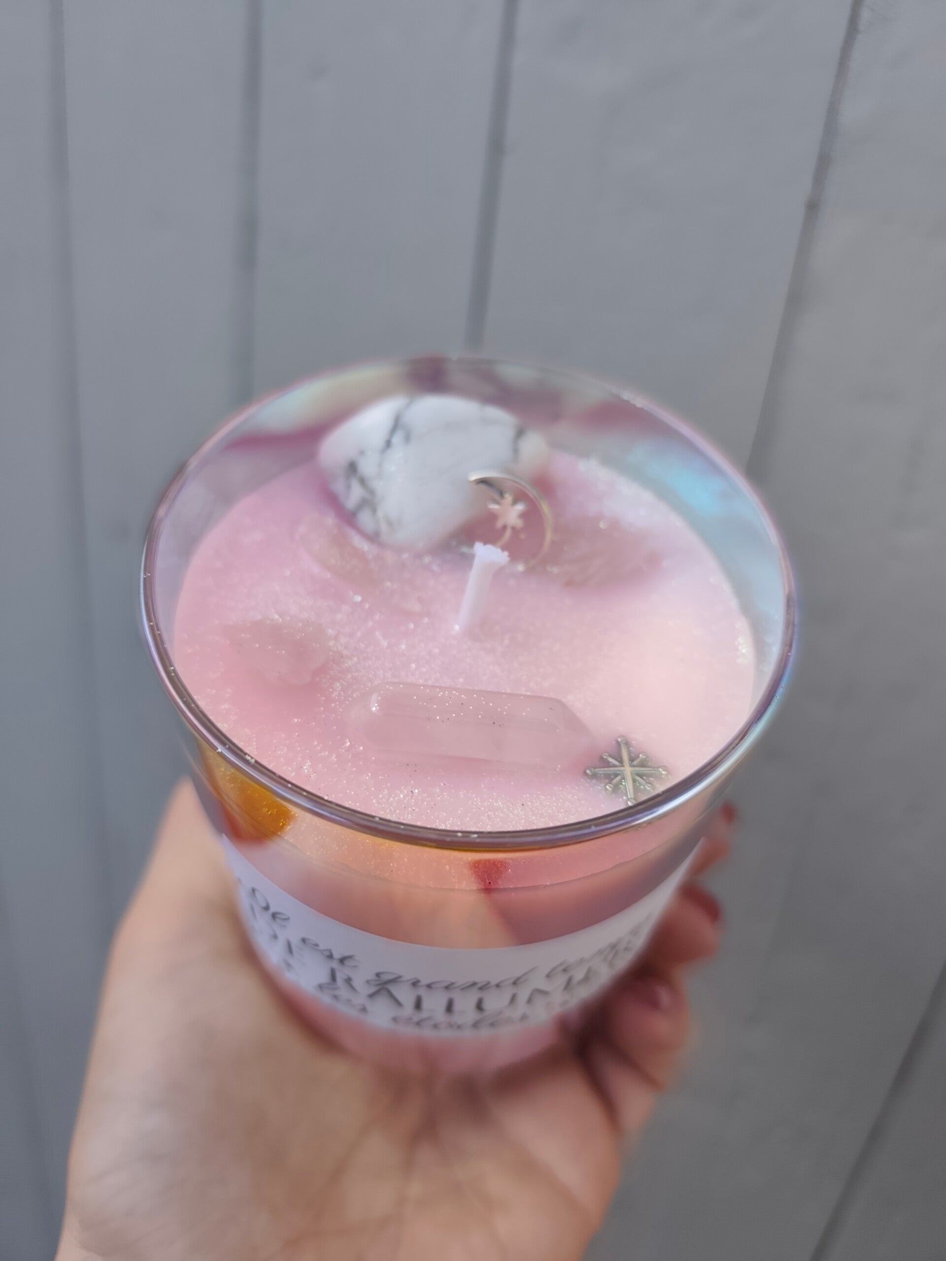 Bougie aux pierres 300g