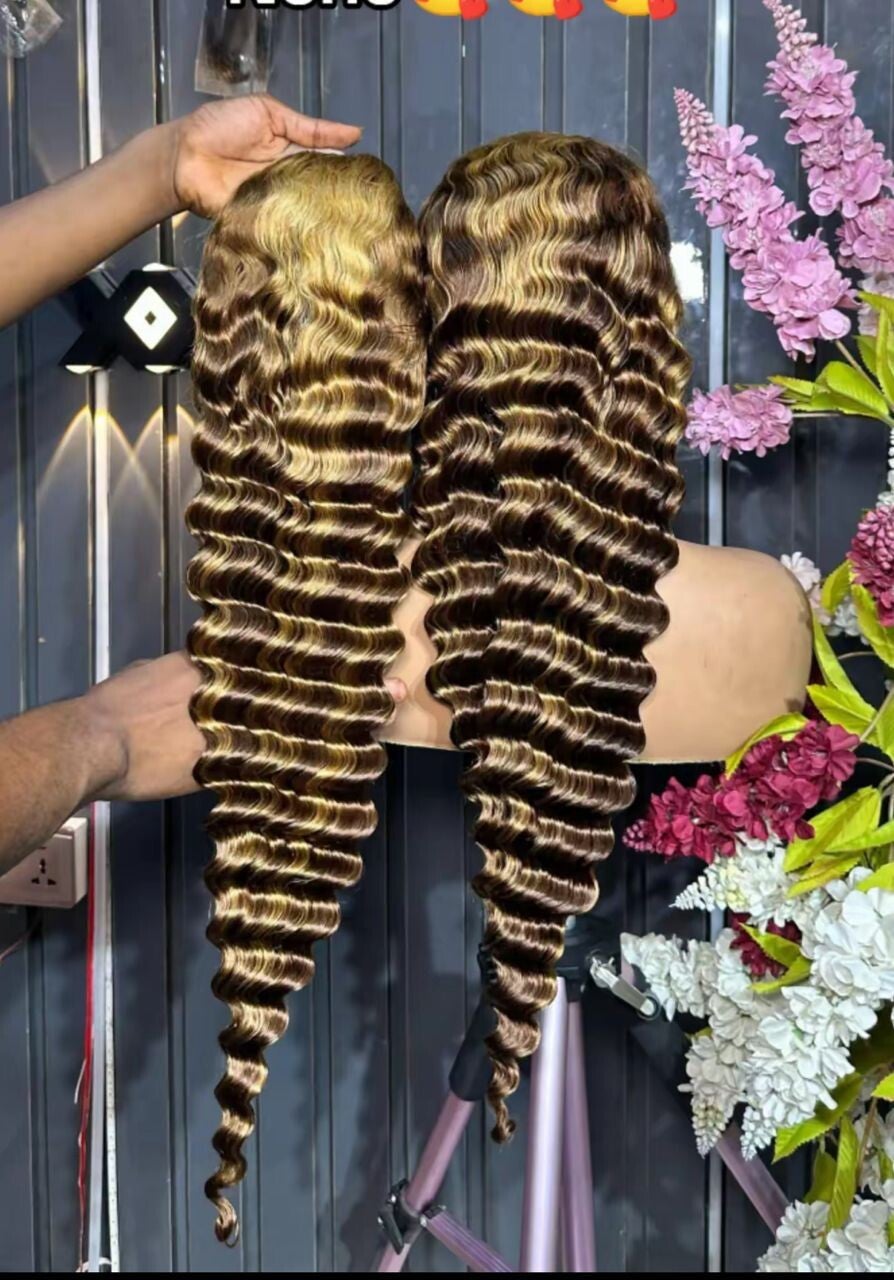 13by4 full frontal deep waves. 100% human hair