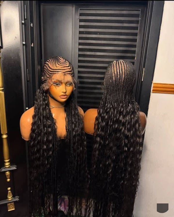 All back Ghana weaving made with 360 full lace