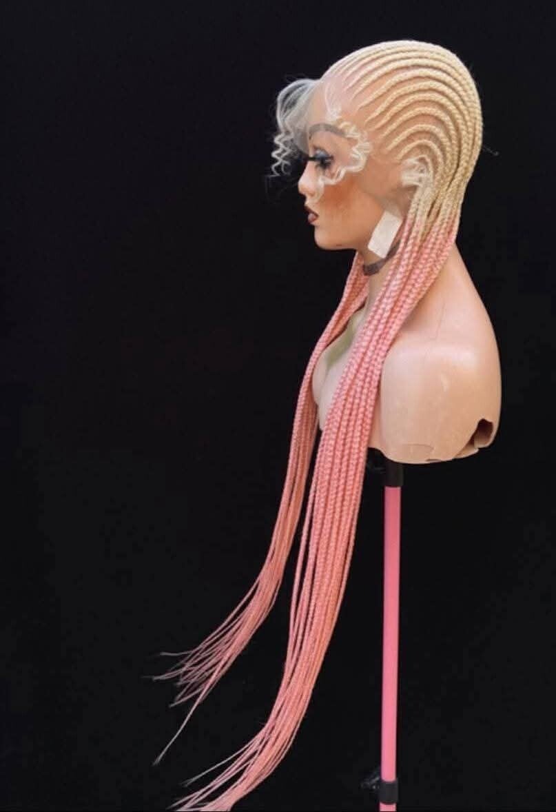 All back Ghana weaving the ending is made with pink attachment