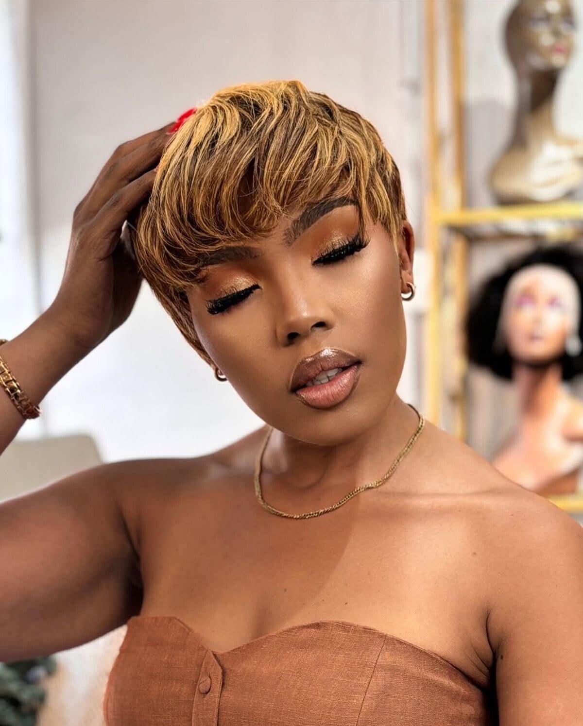 Pixie cut 100% human hair