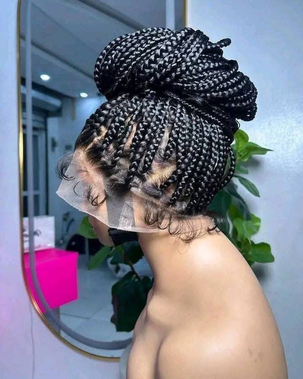 Braided wig made with full 360 lace