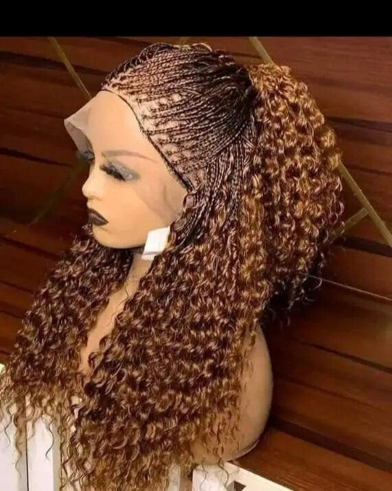 Braided wig made with full 360 lace and 100 % human hair
