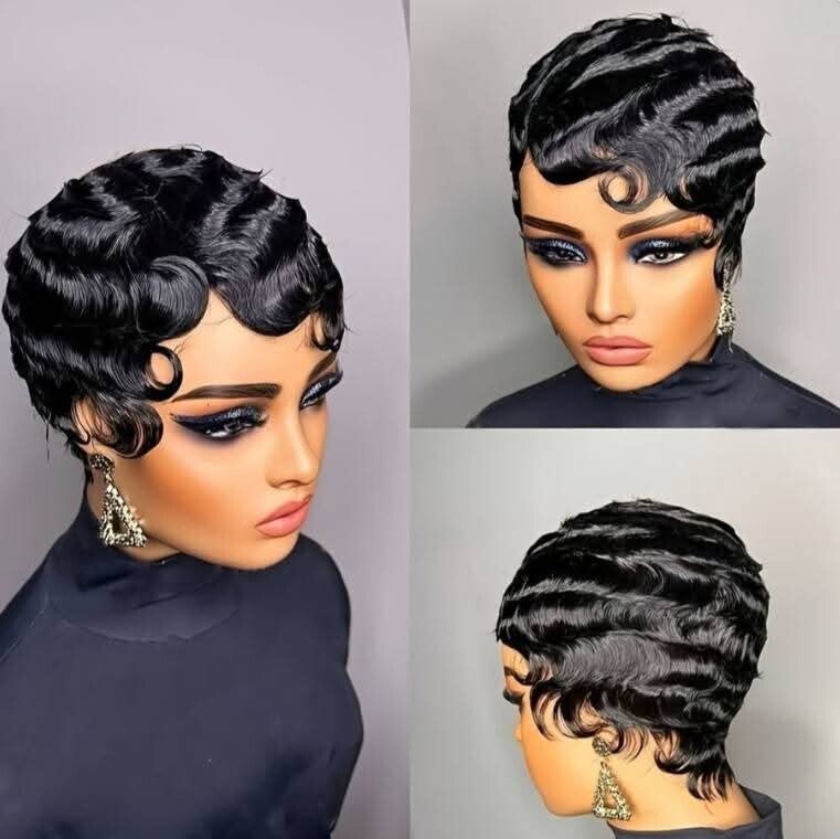 Pixie cut 100% human hair