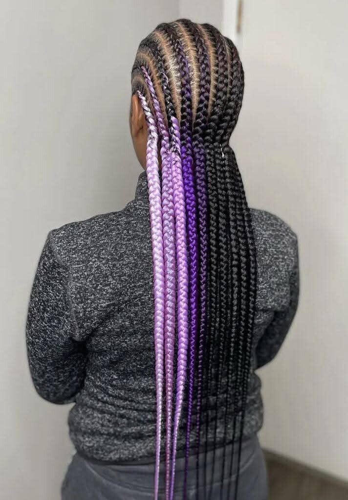 All back Ghana weaving with one side colours