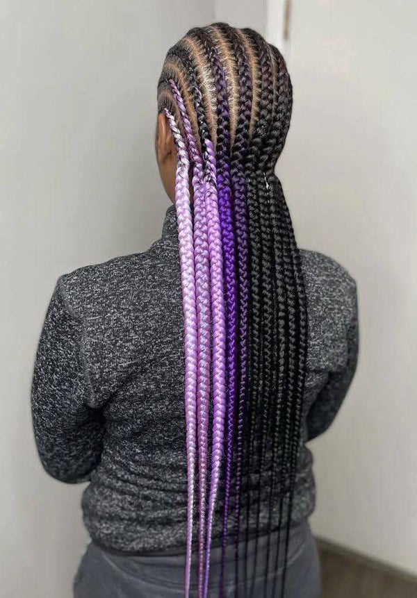 All back Ghana weaving with one side colours