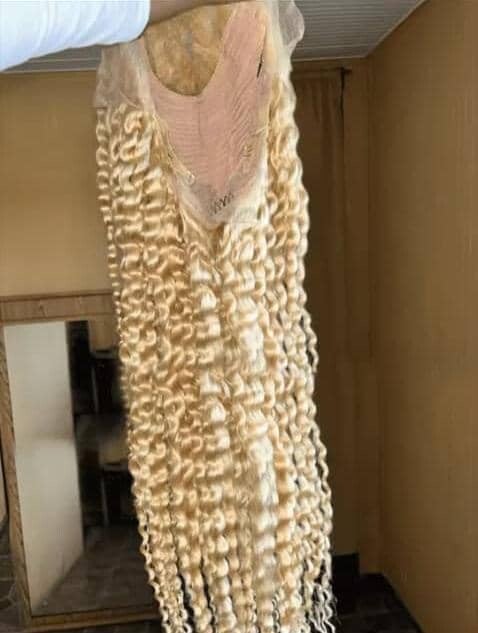 Deep waves 5by5 HD full frontal lace 100%human hair  Color 613  250g