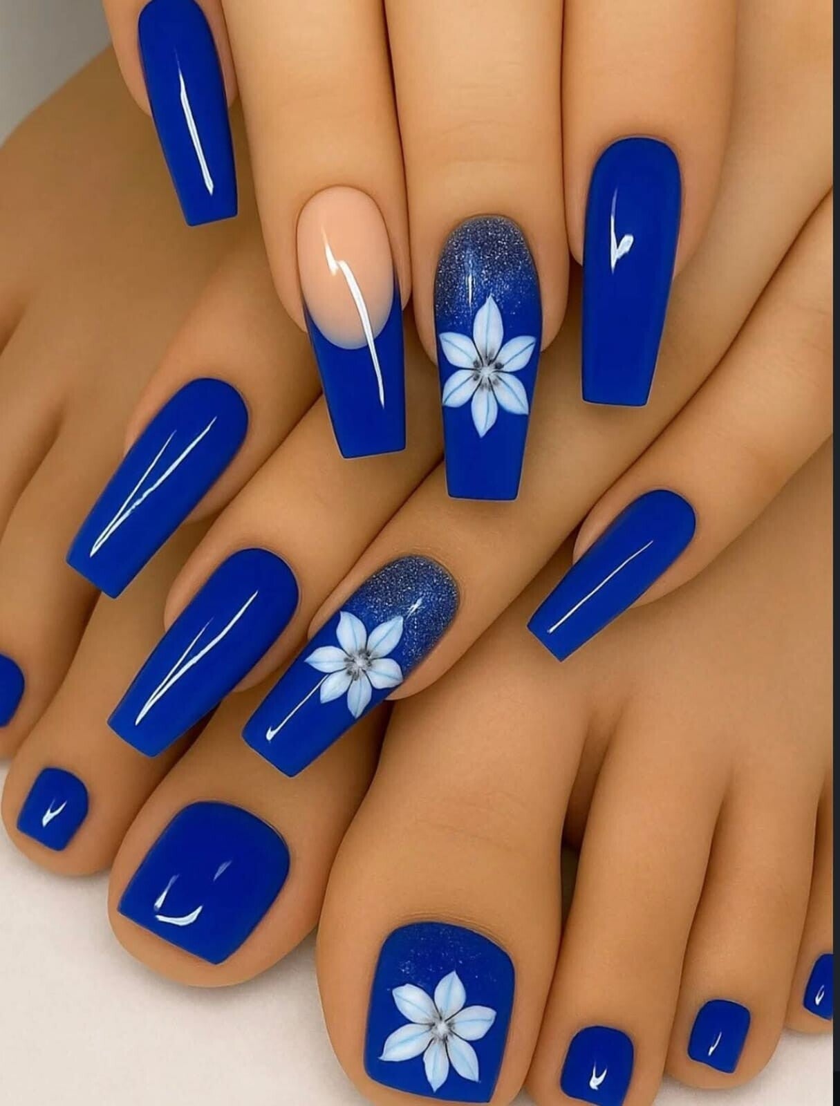 Beautiful blue nails.