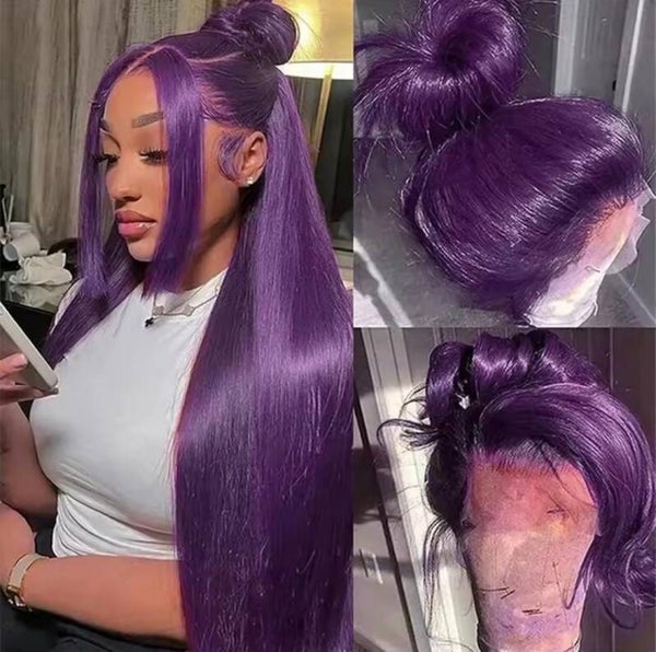 360 full stew lace 100% human hair color purple