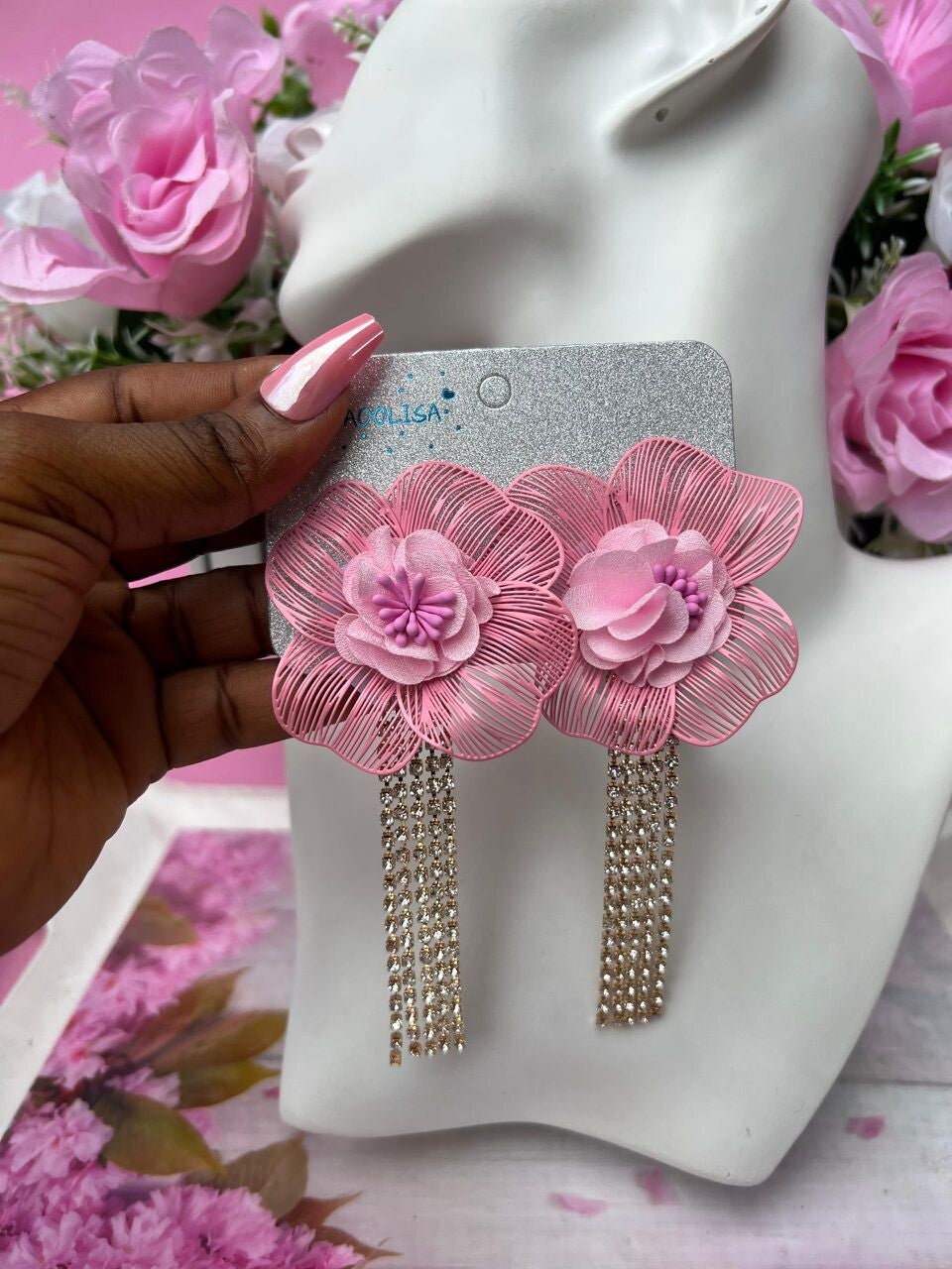 Beautiful rose earrings