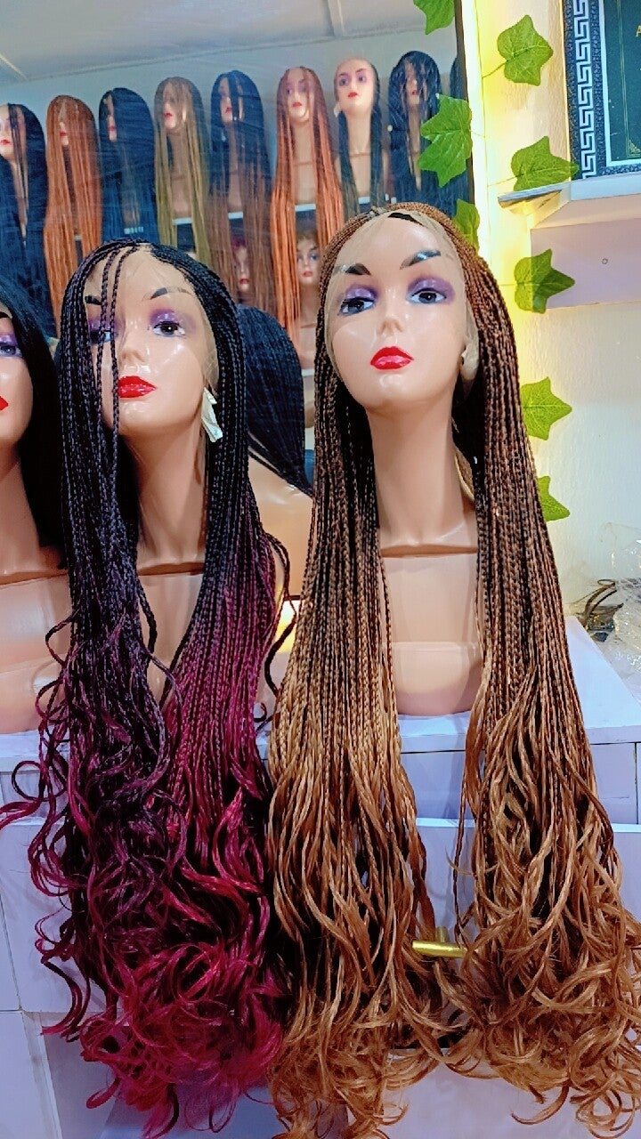 Ghana weaving made with French curls attachment