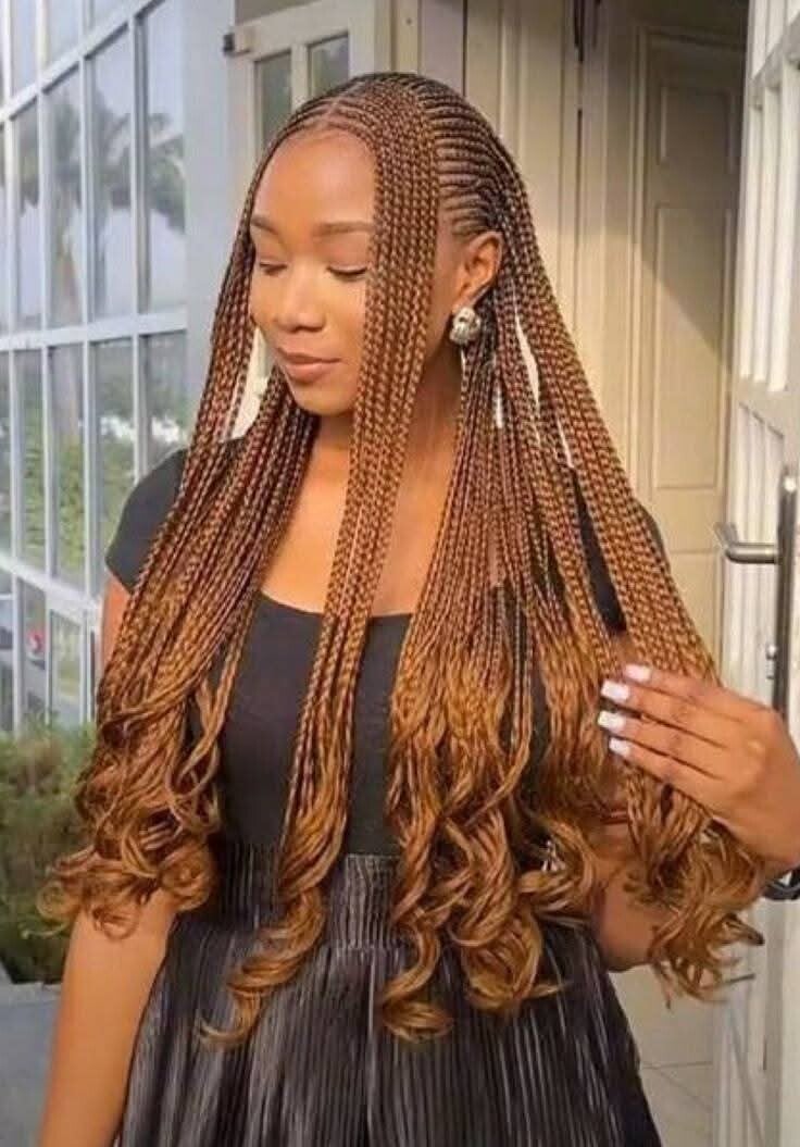 2step Ghana weaving made with 360 full lace and French curls attachment