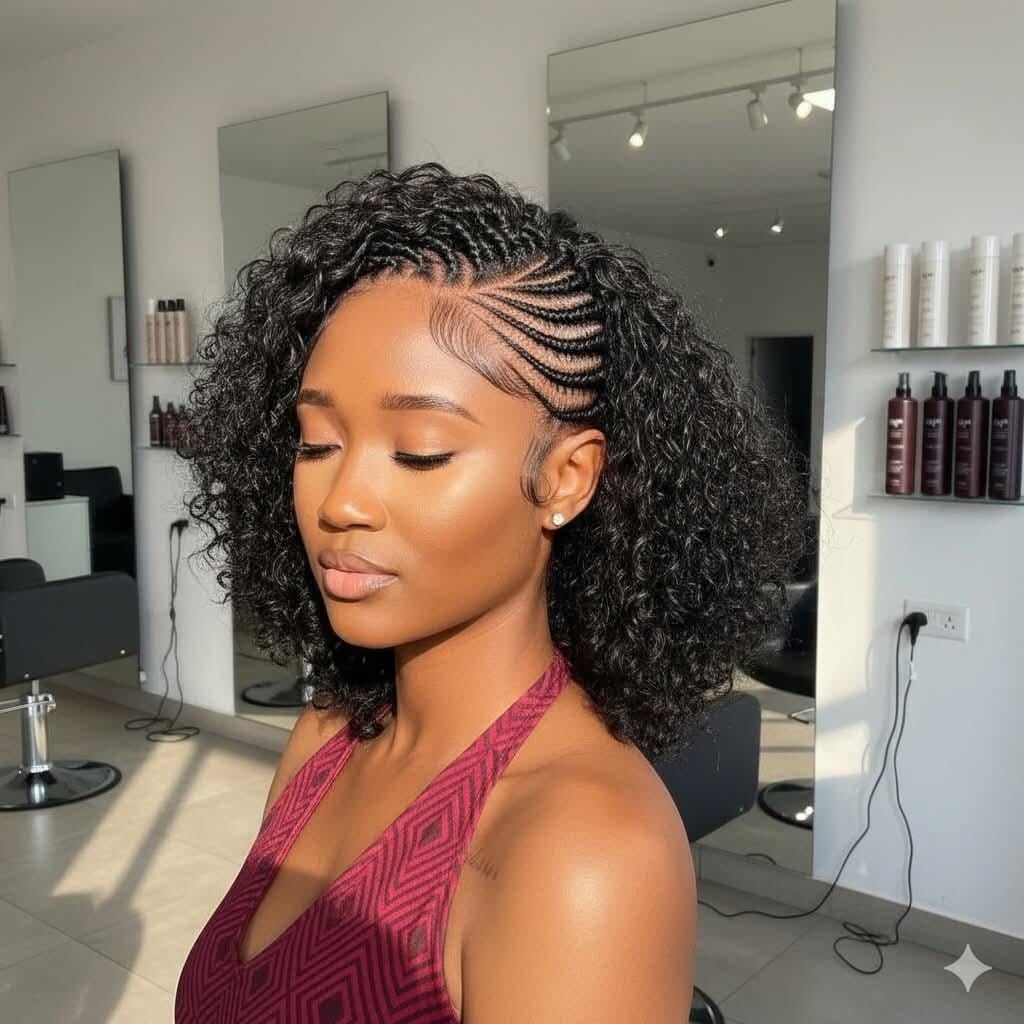 Baby face style Ghana weaving made with 360 full lace