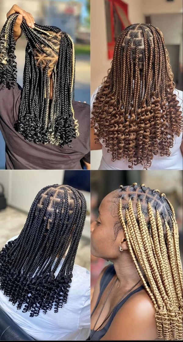 braids wig  made with full 360 lace and end curls