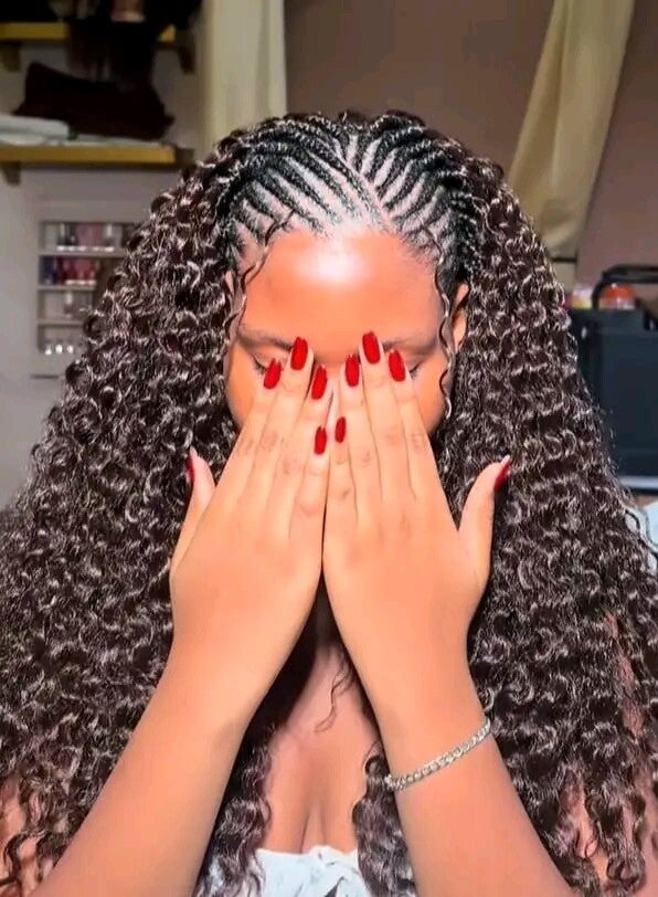 2step Ghana weaving make with attachment and human hair crochet curls