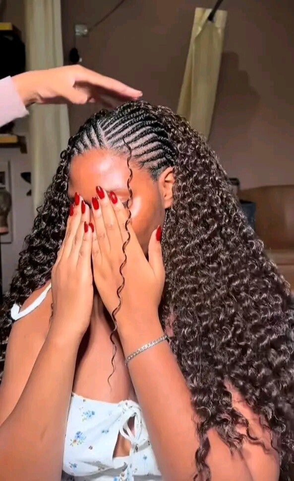 2step Ghana weaving make with attachment and human hair crochet curls