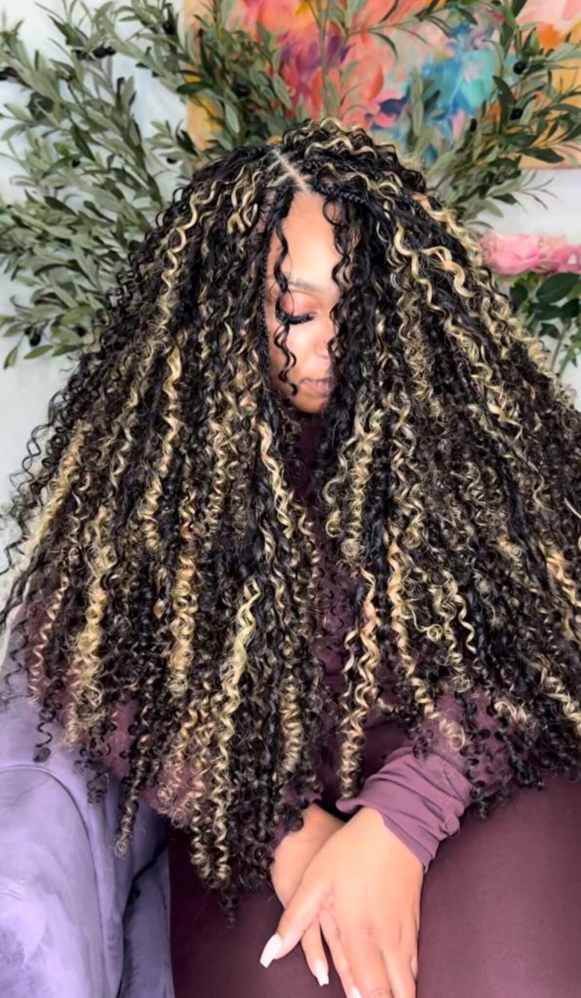 Braids with amigos curls