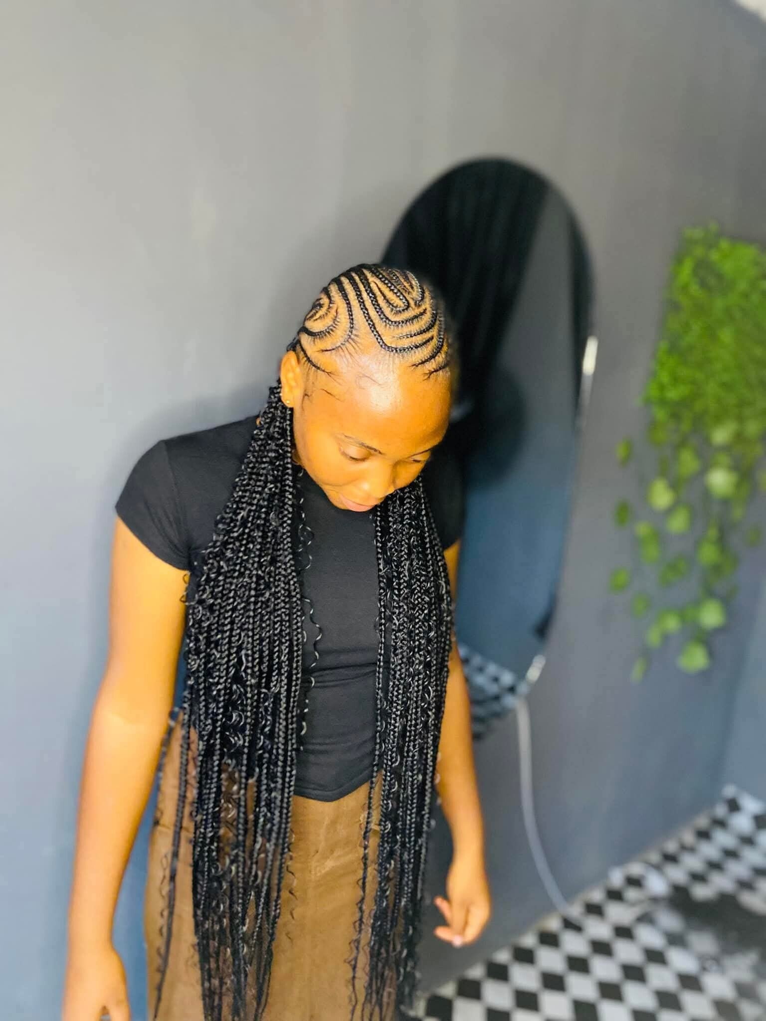 Inner Ghana weaving all back with curls