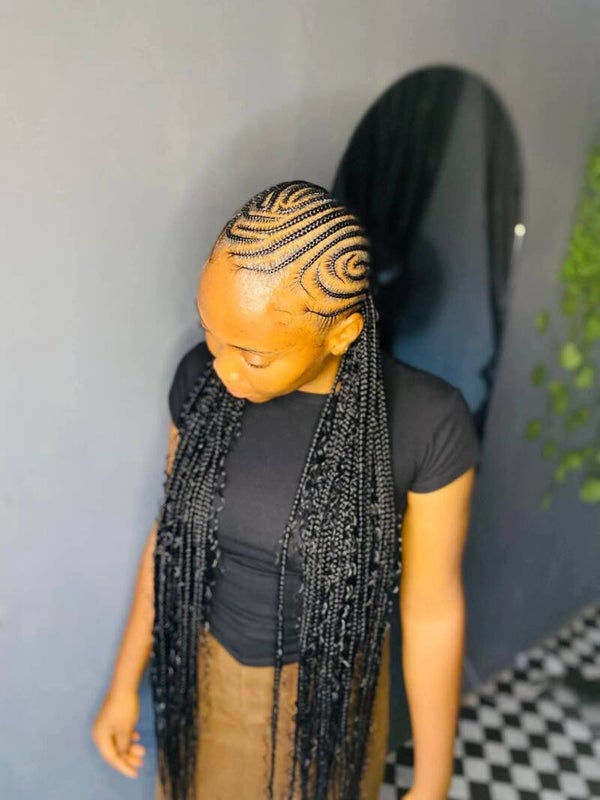 Inner Ghana weaving all back with curls