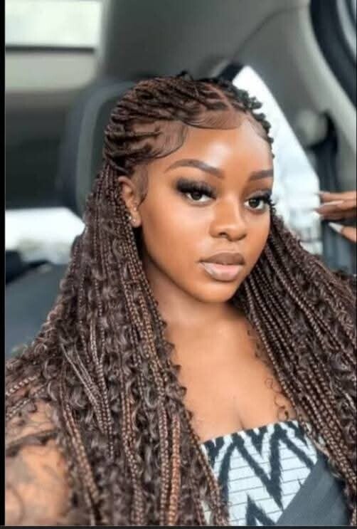 Braided style end with curls