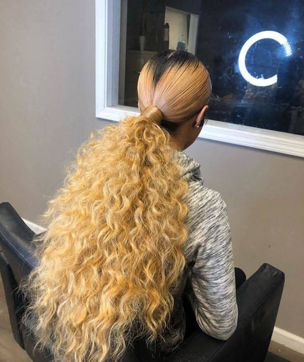 Pony tail style. Made with 100% human hair wave