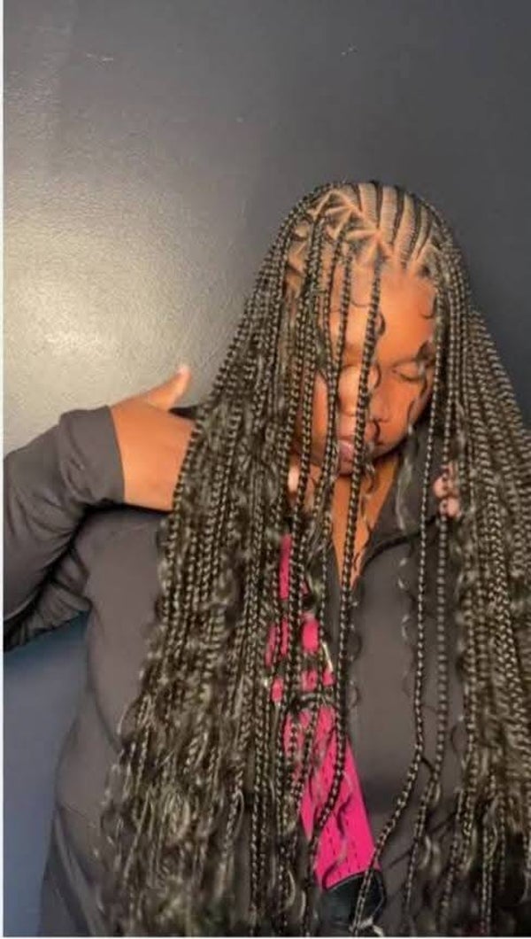 Braided wig with curls