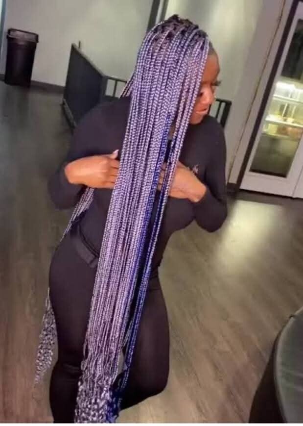 Braided wig made with full 360 lace with curls