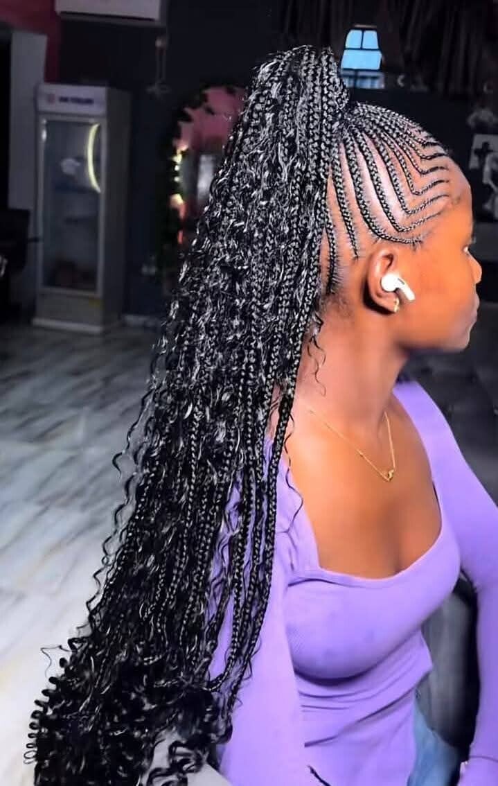 Suku Ghana weaving made with full lace end with curls