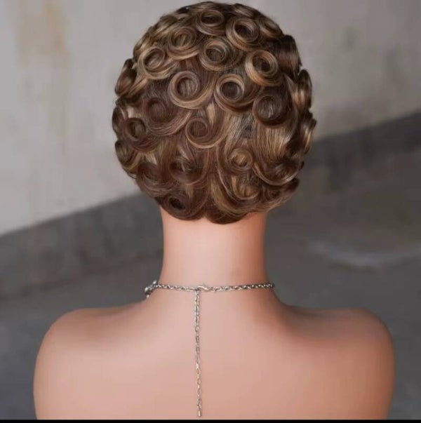 Chioma wig. 100% human back view