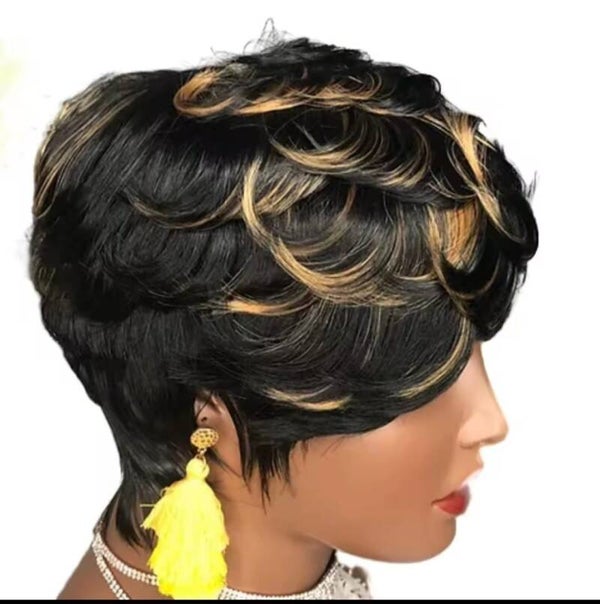 Short pixel cut 100 % human hair