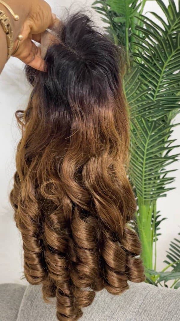 5x5 full closure bouncing curls 100%human hair