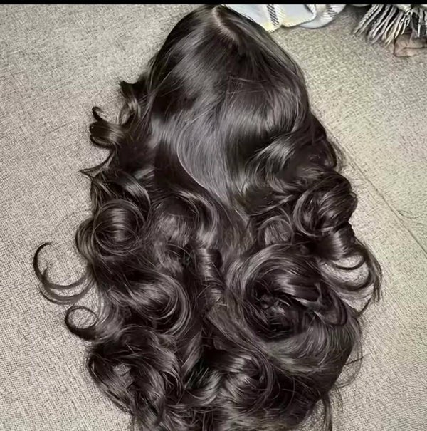 5x5 full closure bouncing curls 100%himan hair