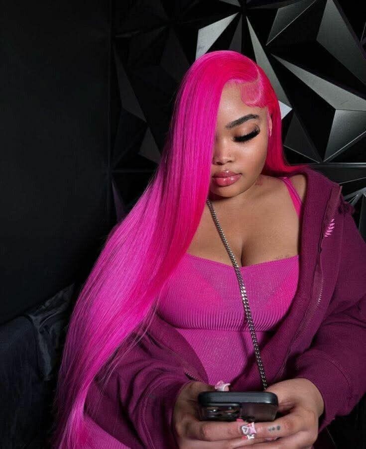 13x4 full frontal stw 100% human hair pink color