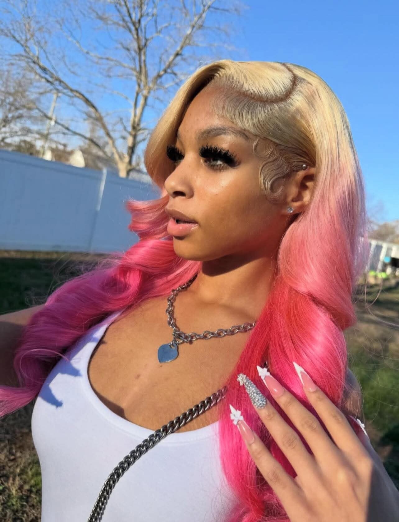 13x6 full frontal bouncing curls 100% human hair color 613/pink