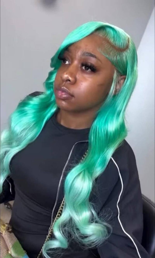 13x6 full frontal body wave 100%human hair color Teen