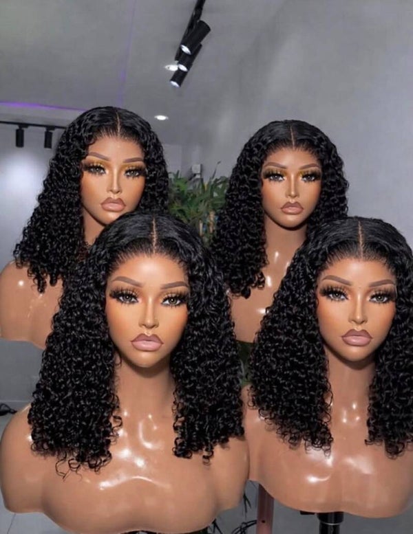 100% human hair full frontal pixie curls 1b