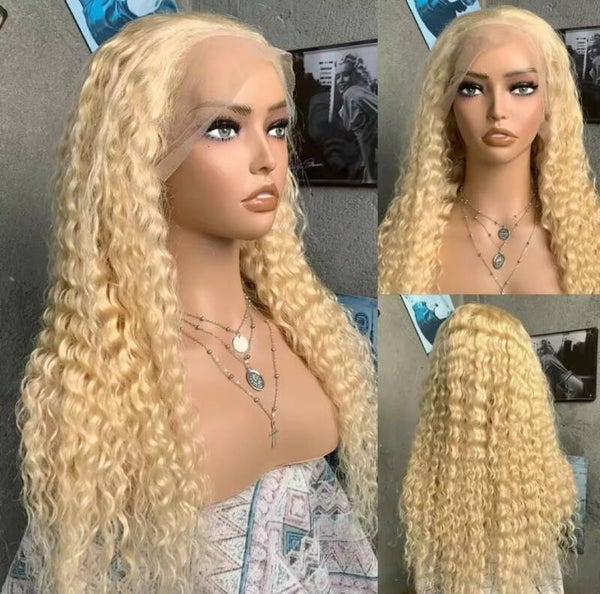 13x4 full frontal deep wave 100% human hair color 613