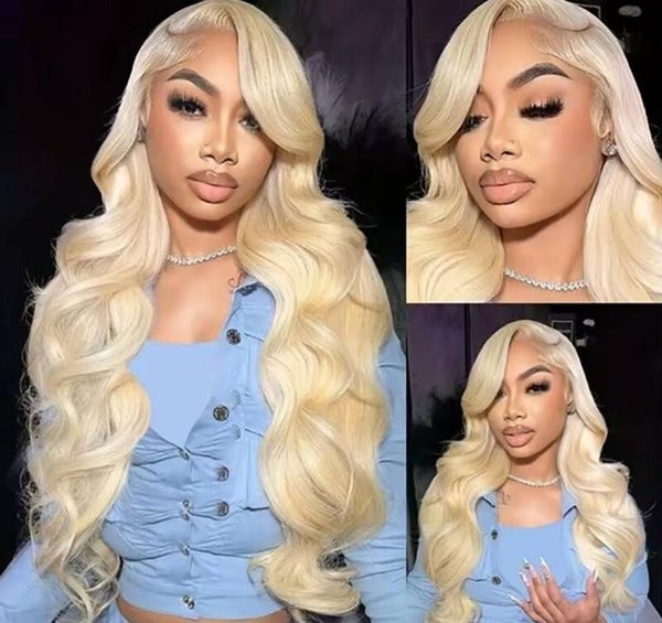 13x6 full frontal body wave lace 100% human hair color 613