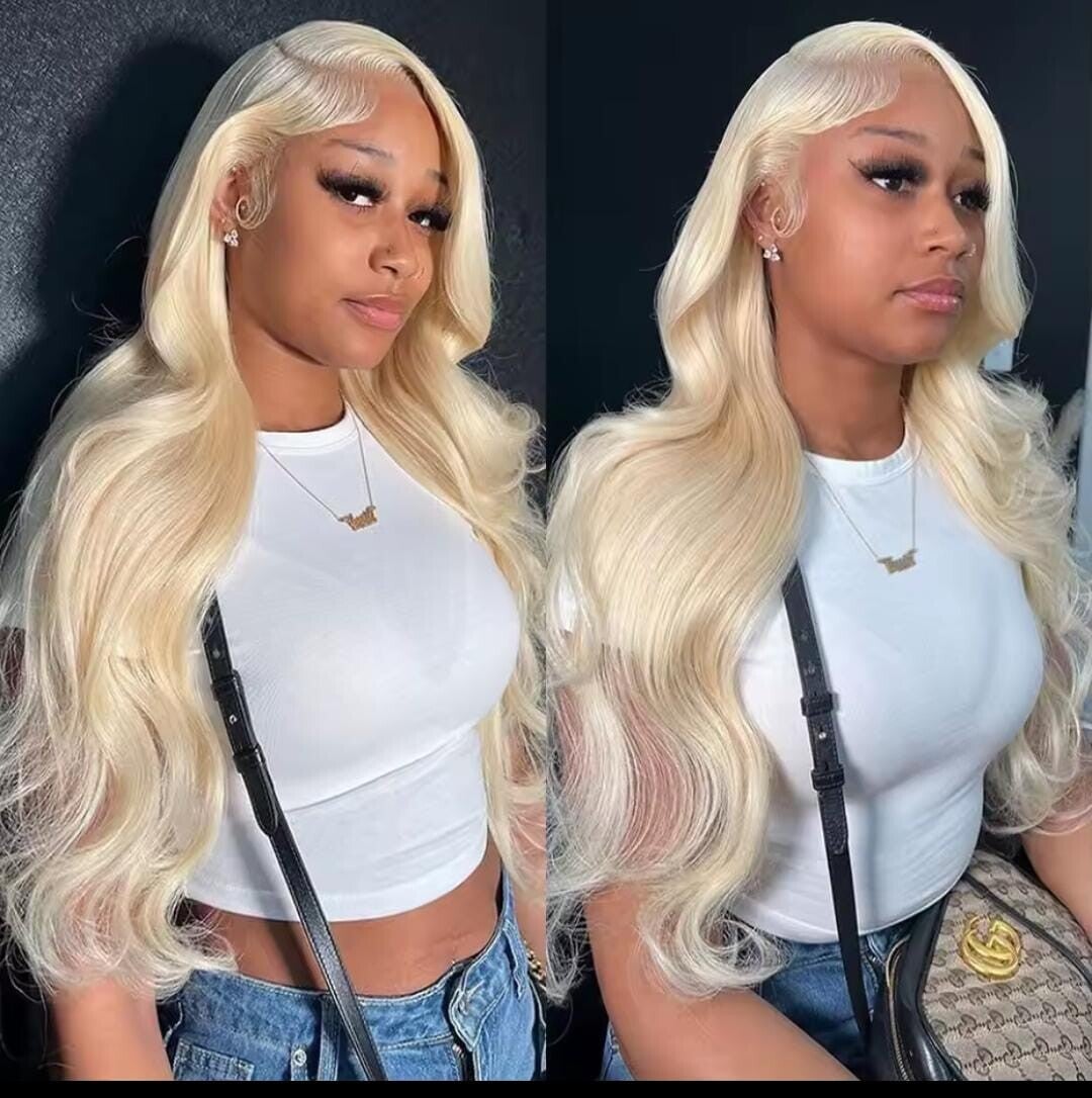 13x4 full frontal body wave human hair color 613