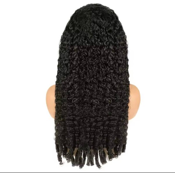 Burmese curly 250 Density sdd double draw. HD 7x7 full closure 100% human hair back view