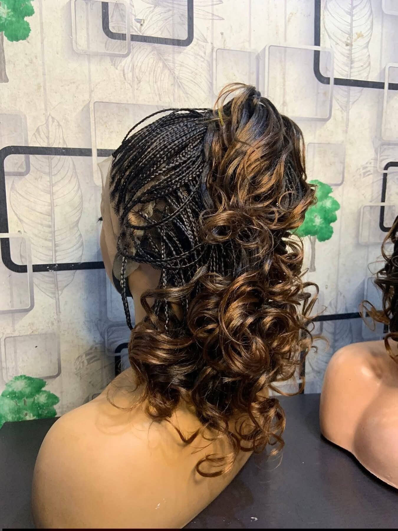 Braids made with French curls attachments