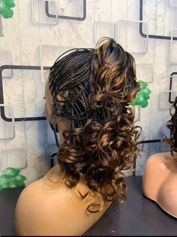 Braids made with French curls attachments