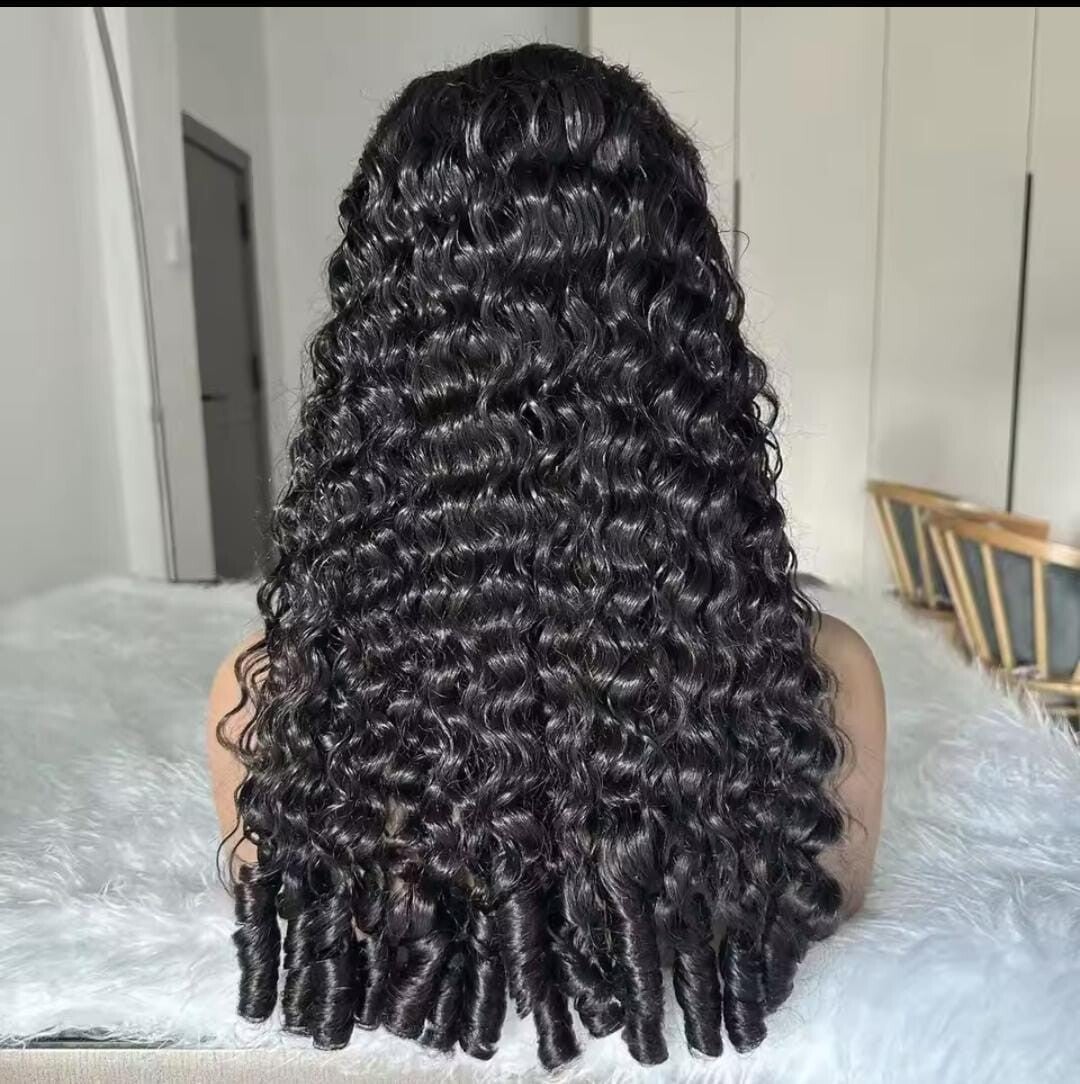 30 inches Burmese curls 13x4 HD transparent lace. Sdd 100% human hair