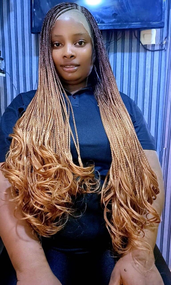 Full lace French curls braids