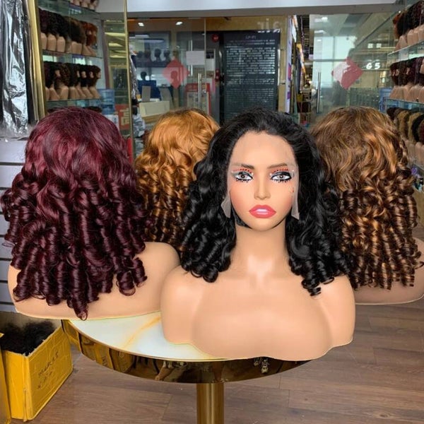 13x4 full frontal bouncy curls 100% human hair