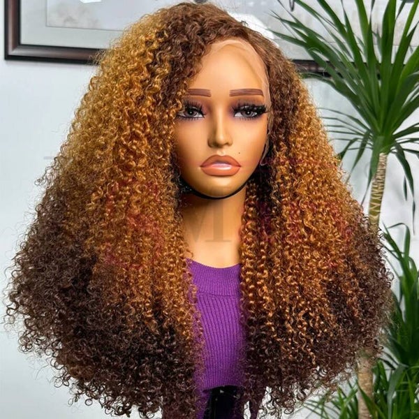 13x4 full frontal pixie curls 100% human hair 2 tone